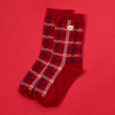 格子襪（小熊）