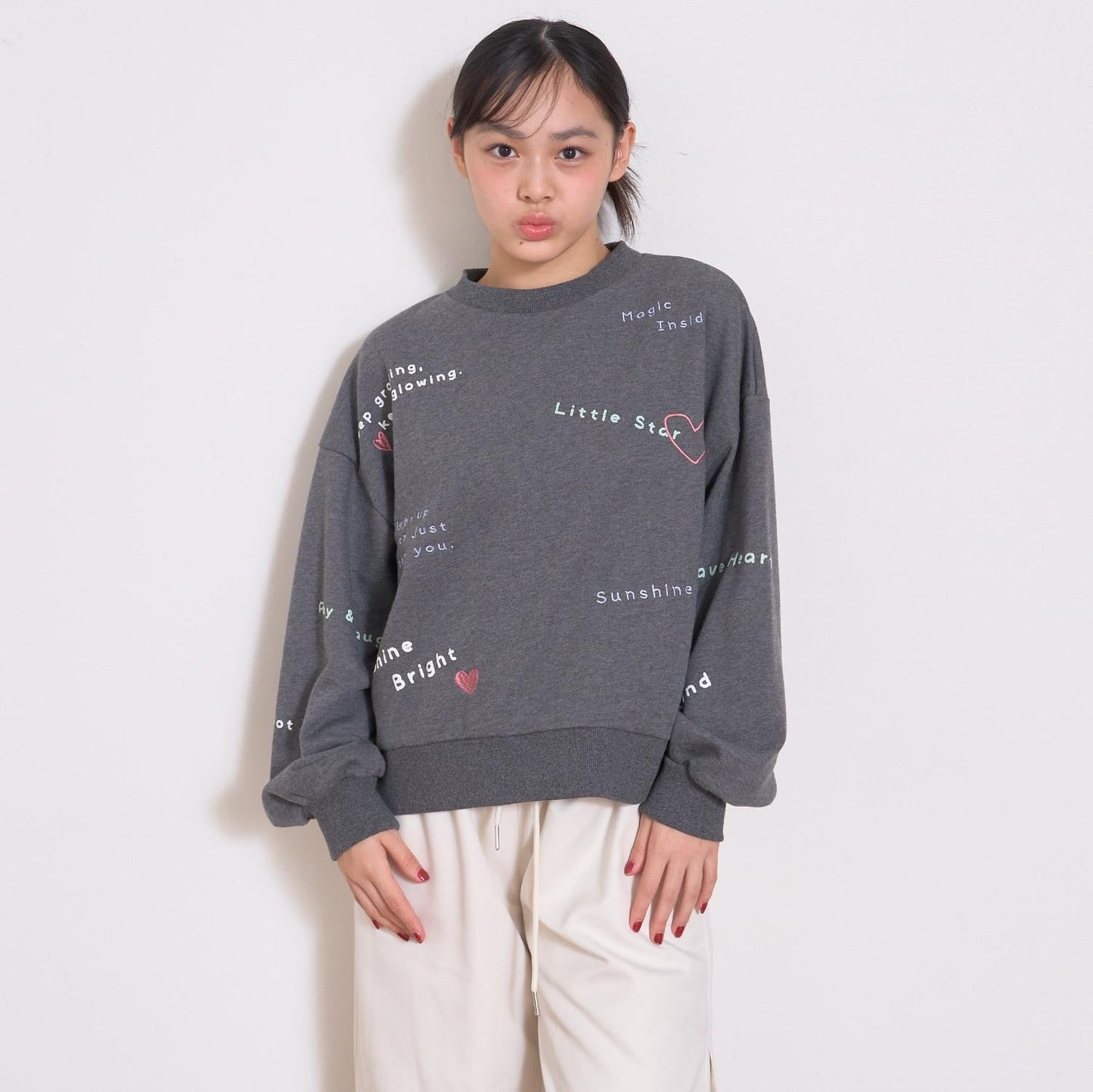 【棉100%】再生棉飛針刺繡衛衣