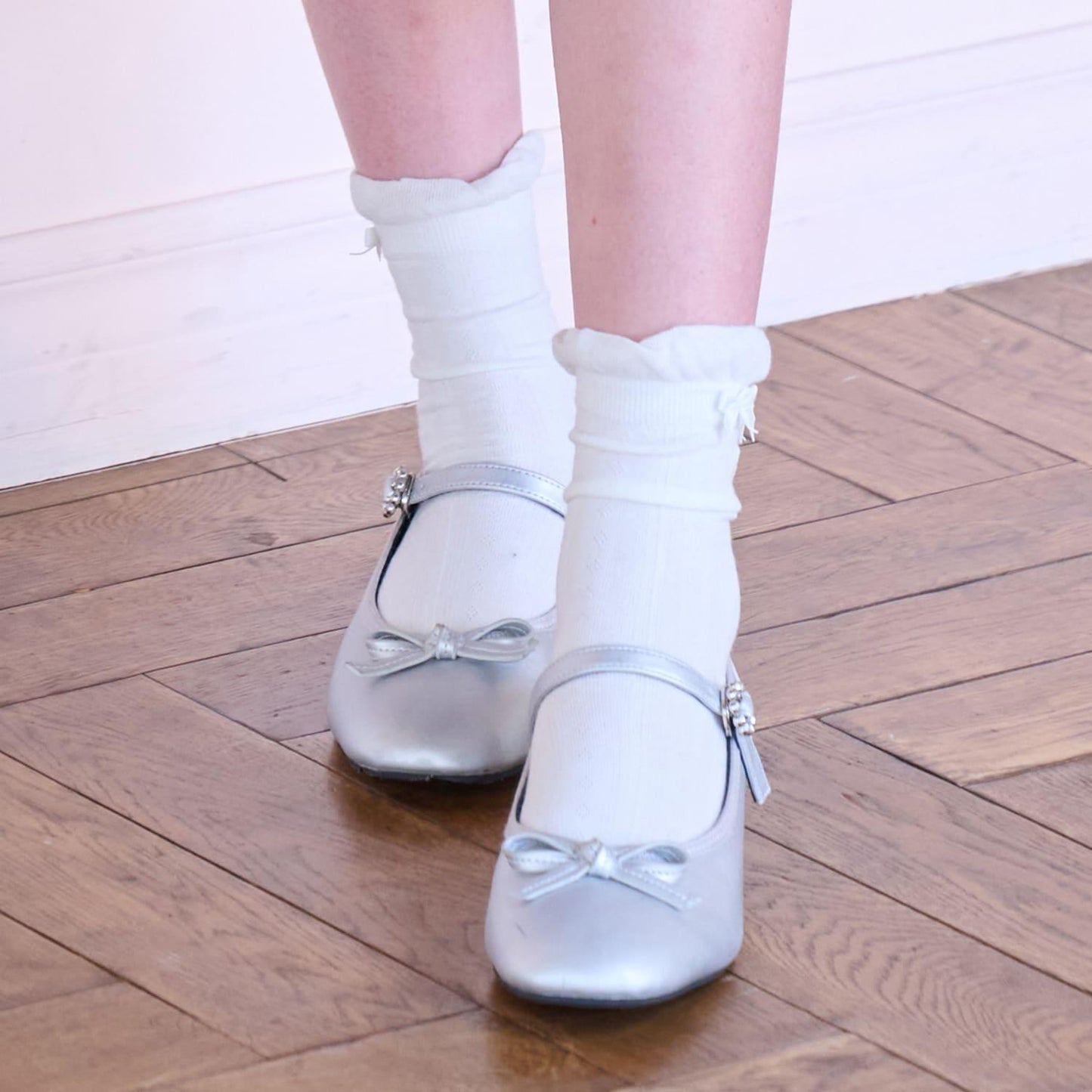 荷葉邊蝴蝶結襪