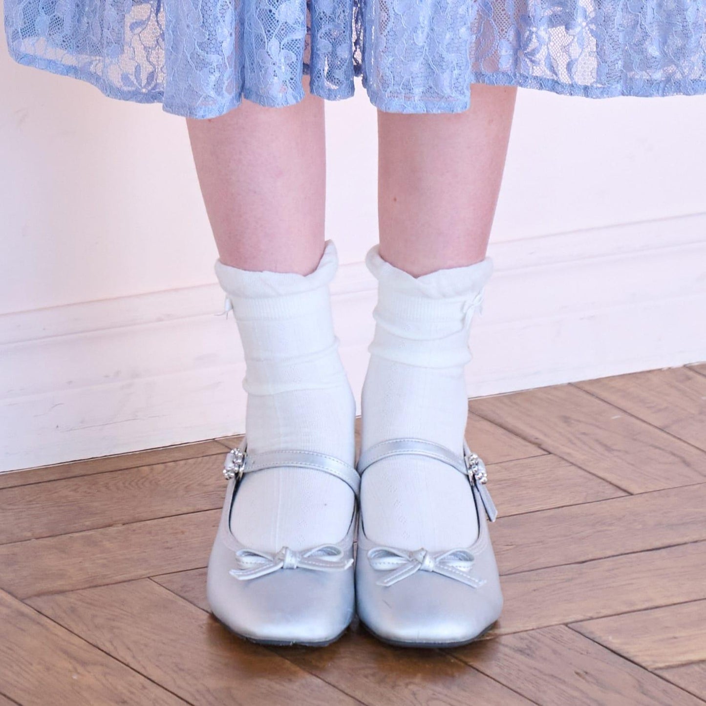 荷葉邊蝴蝶結襪