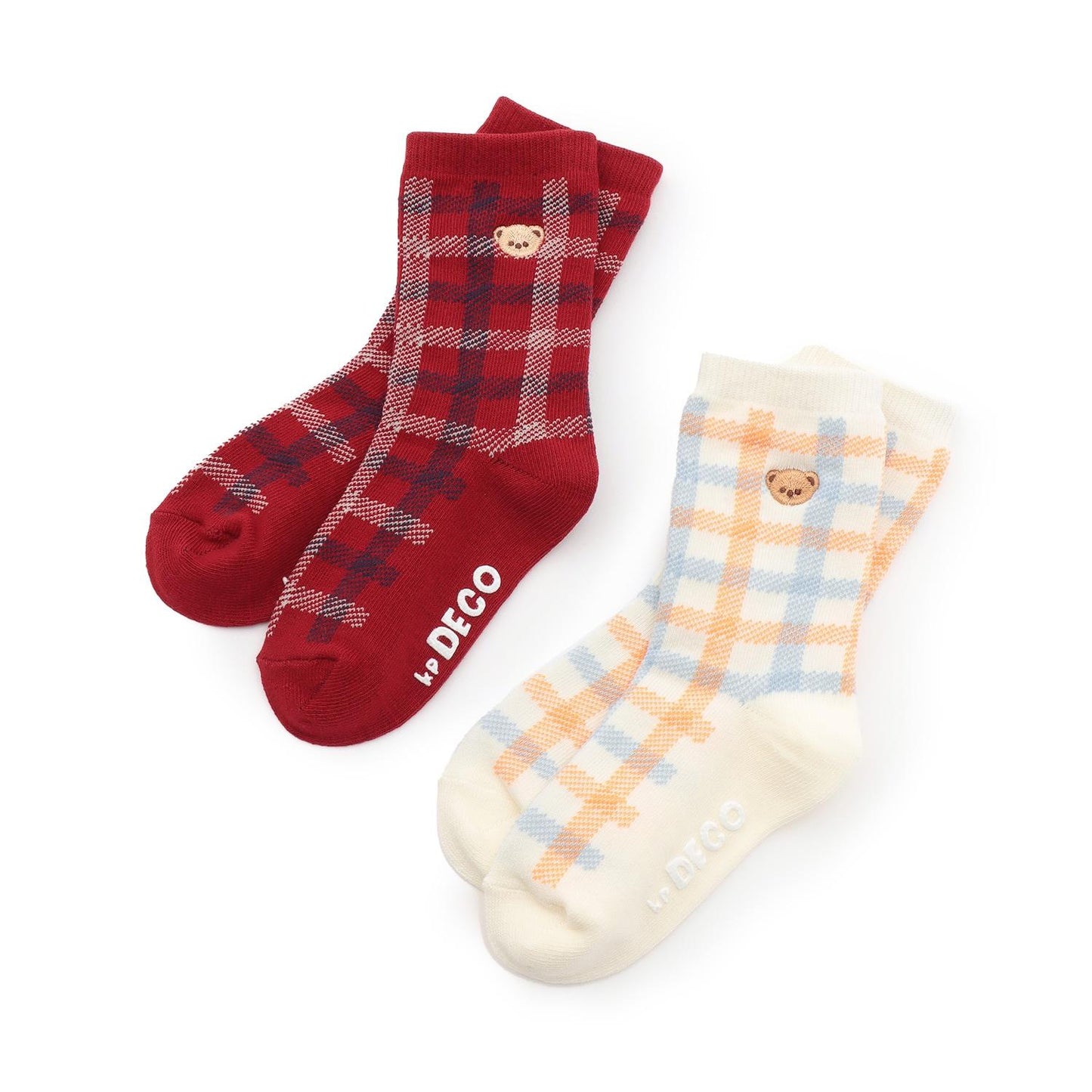 格子襪（小熊）