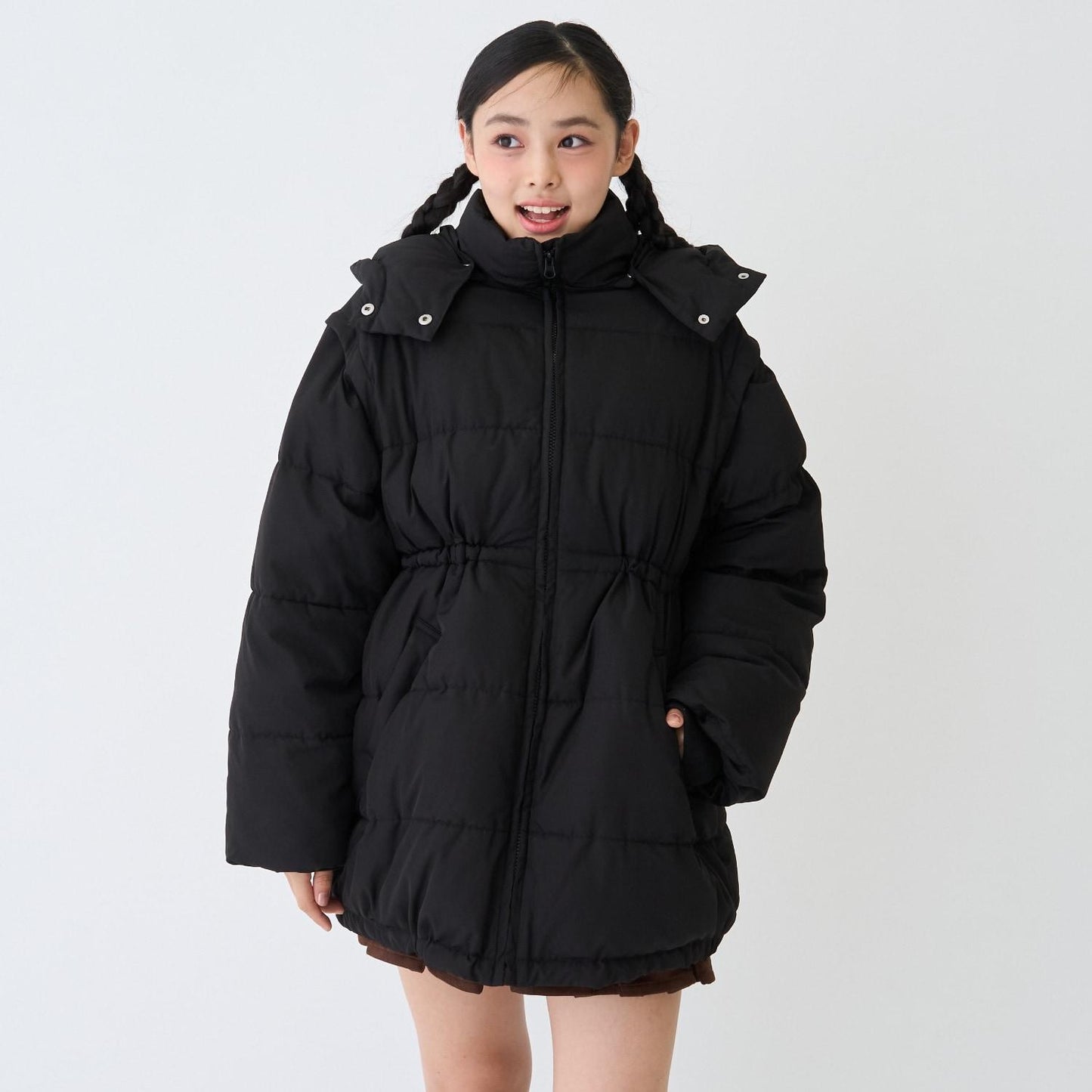 可拆卸袖長款夾克