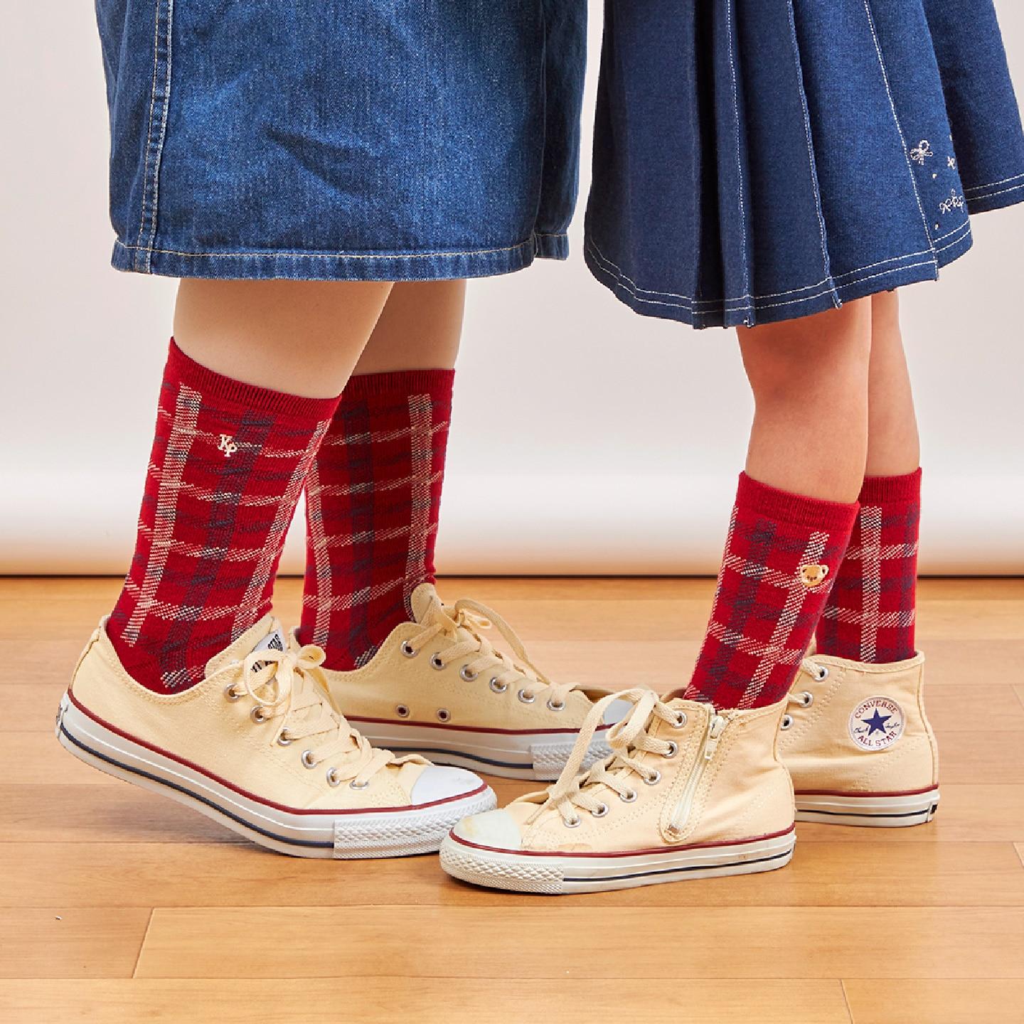 格子襪（小熊）