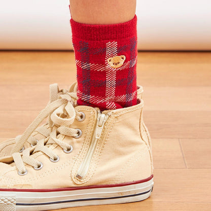 格子襪（小熊）