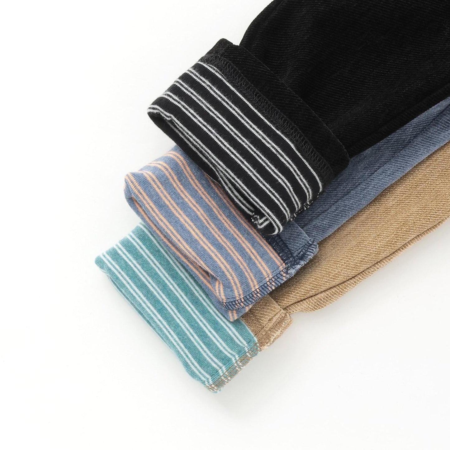 電車刺繡貼布斜紋絨毛長褲