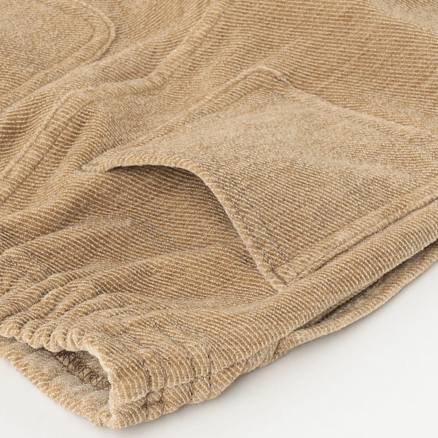 電車刺繡貼布斜紋絨毛長褲