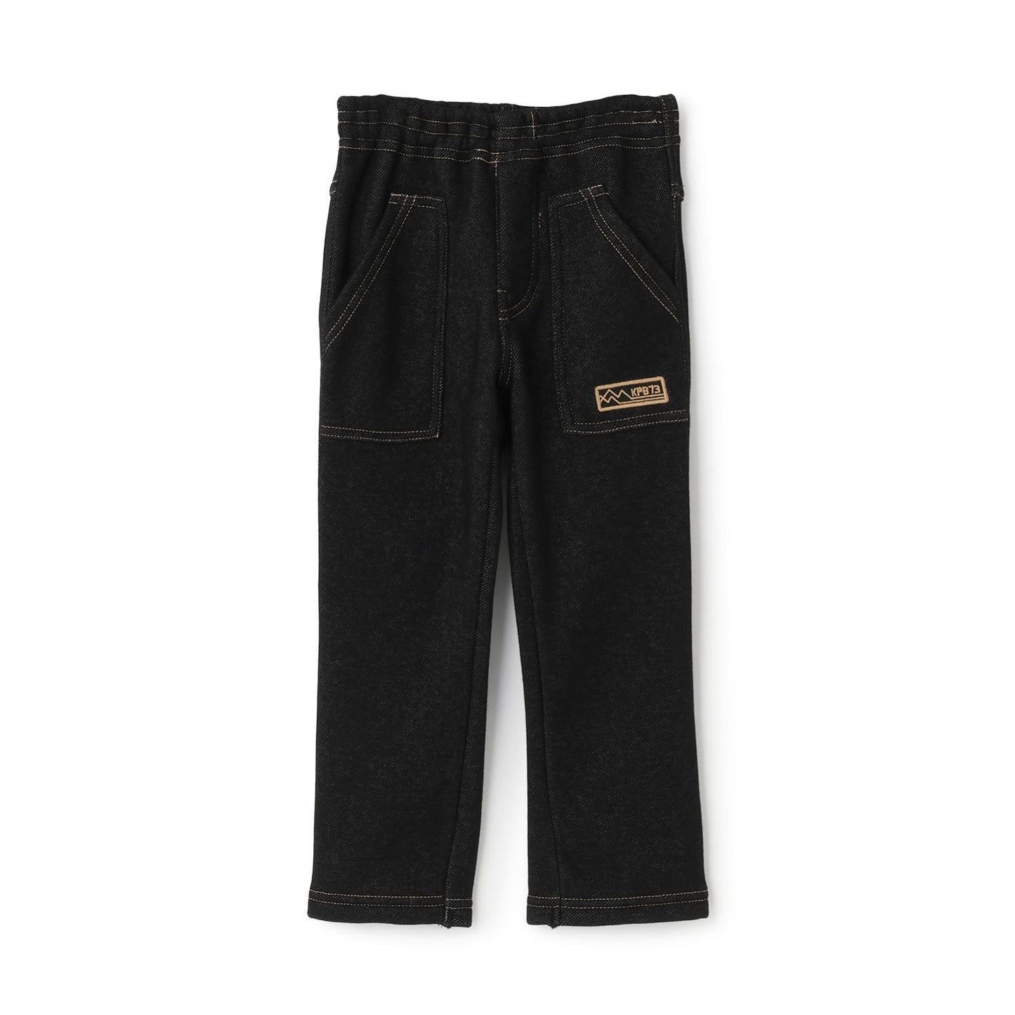 牛仔針織內加絨長褲