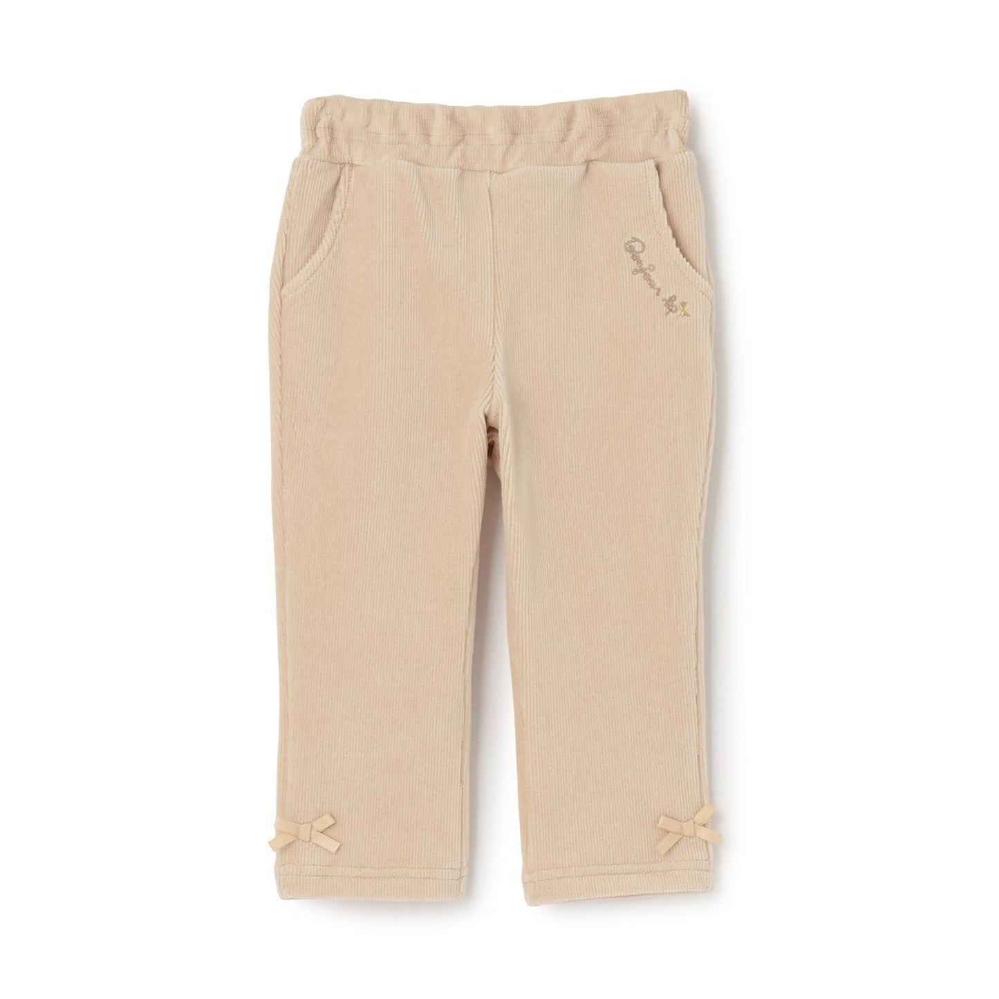 mimi醬刺繡針織燈芯絨長褲