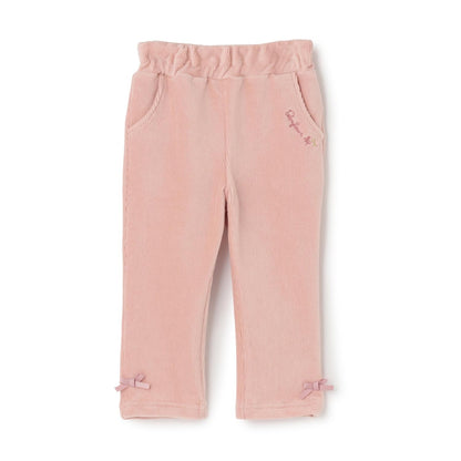 mimi醬刺繡針織燈芯絨長褲