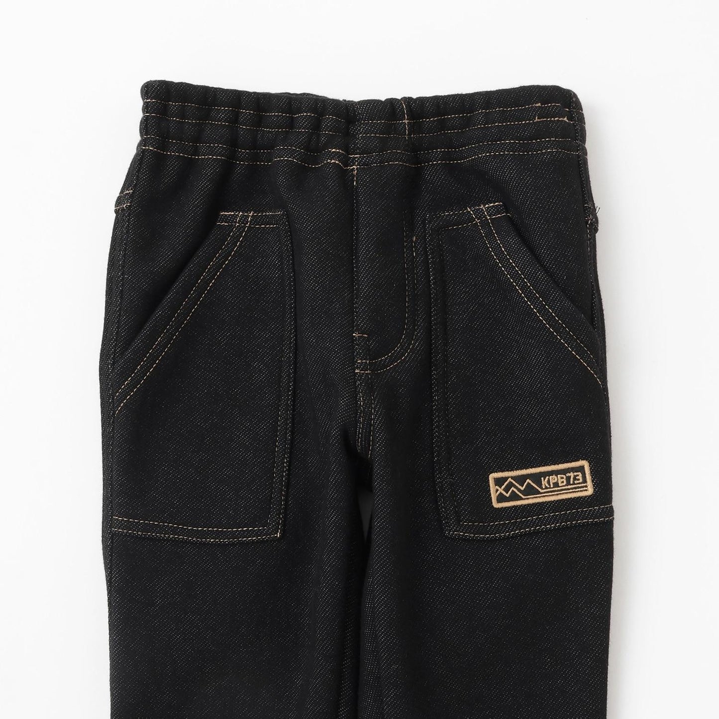 牛仔針織內加絨長褲