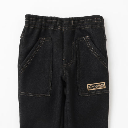 牛仔針織內加絨長褲