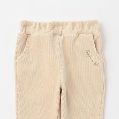 mimi醬刺繡針織燈芯絨長褲