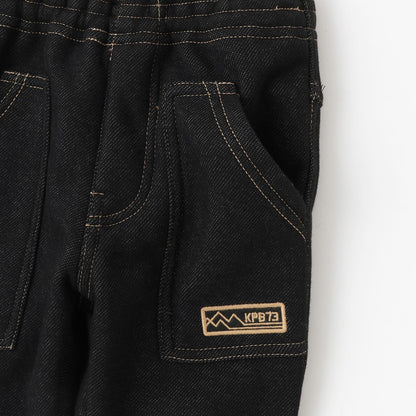 牛仔針織內加絨長褲