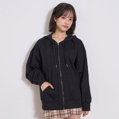 【加絨內裡】純棉拉鍊連帽衛衣