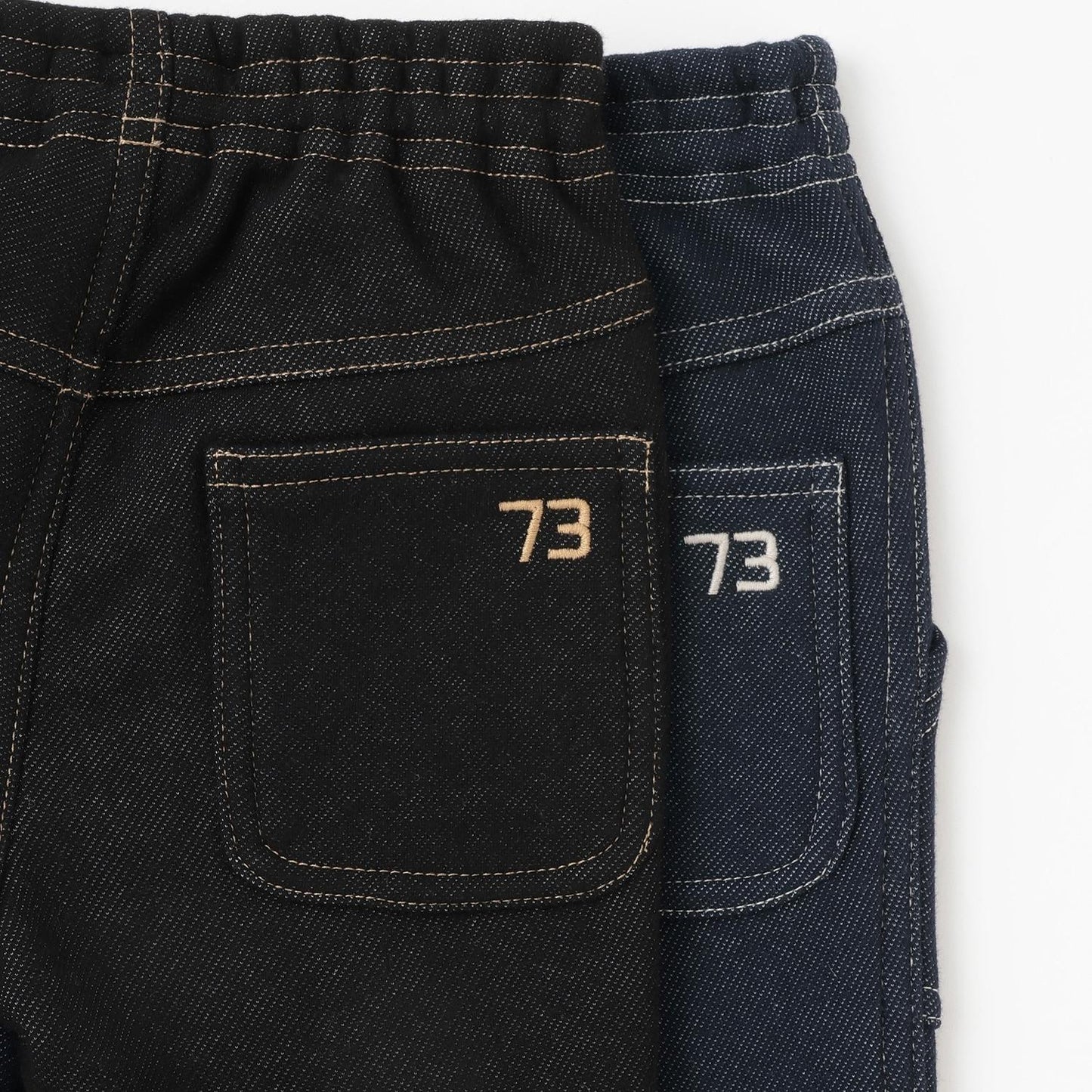 牛仔針織內加絨長褲