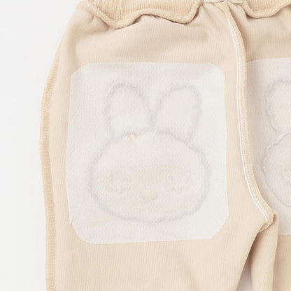 mimi醬刺繡針織燈芯絨長褲