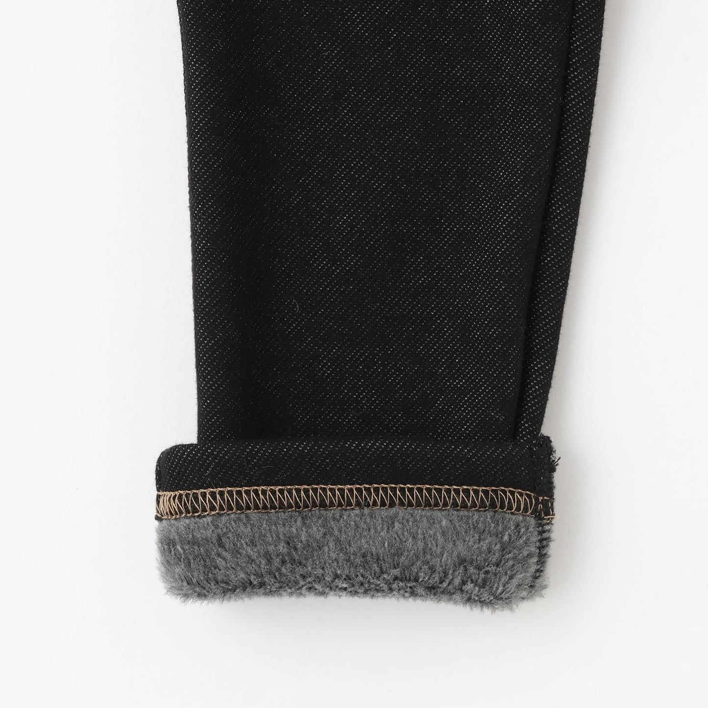 牛仔針織內加絨長褲