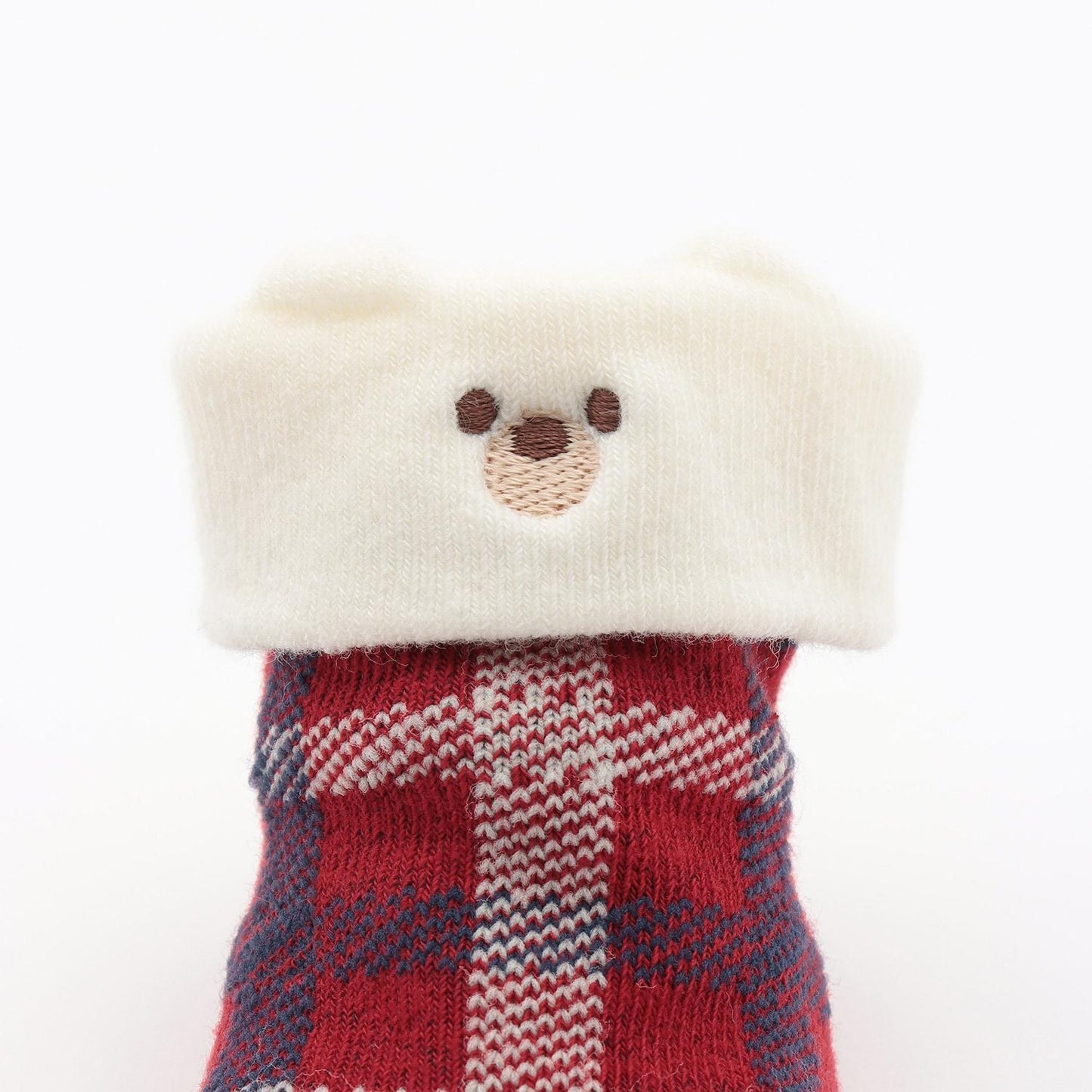 熊耳格紋BABY襪