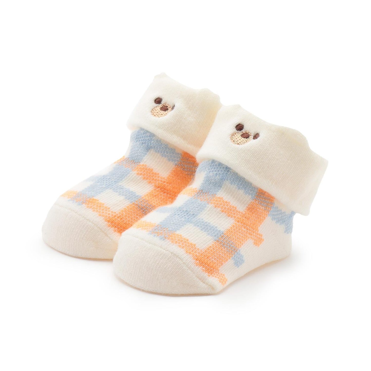 熊耳格紋BABY襪