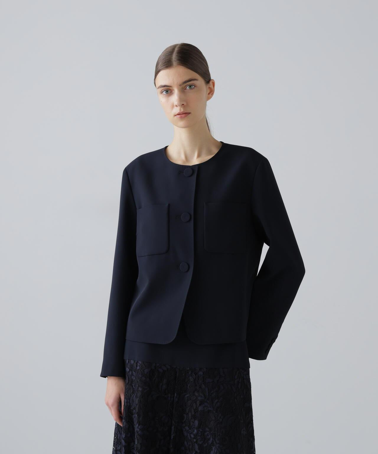 彈力喬其紗西裝外套