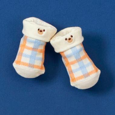 熊耳格紋BABY襪
