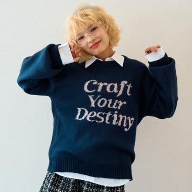 仿馬海毛提花套頭衫