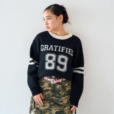 仿馬海毛提花套頭衫