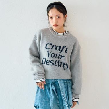 仿馬海毛提花套頭衫