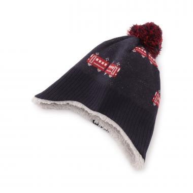 電車圖案帶護耳針織帽