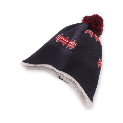 電車圖案帶護耳針織帽