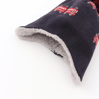 電車圖案帶護耳針織帽