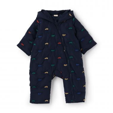 拼色刺繡加棉連體衣