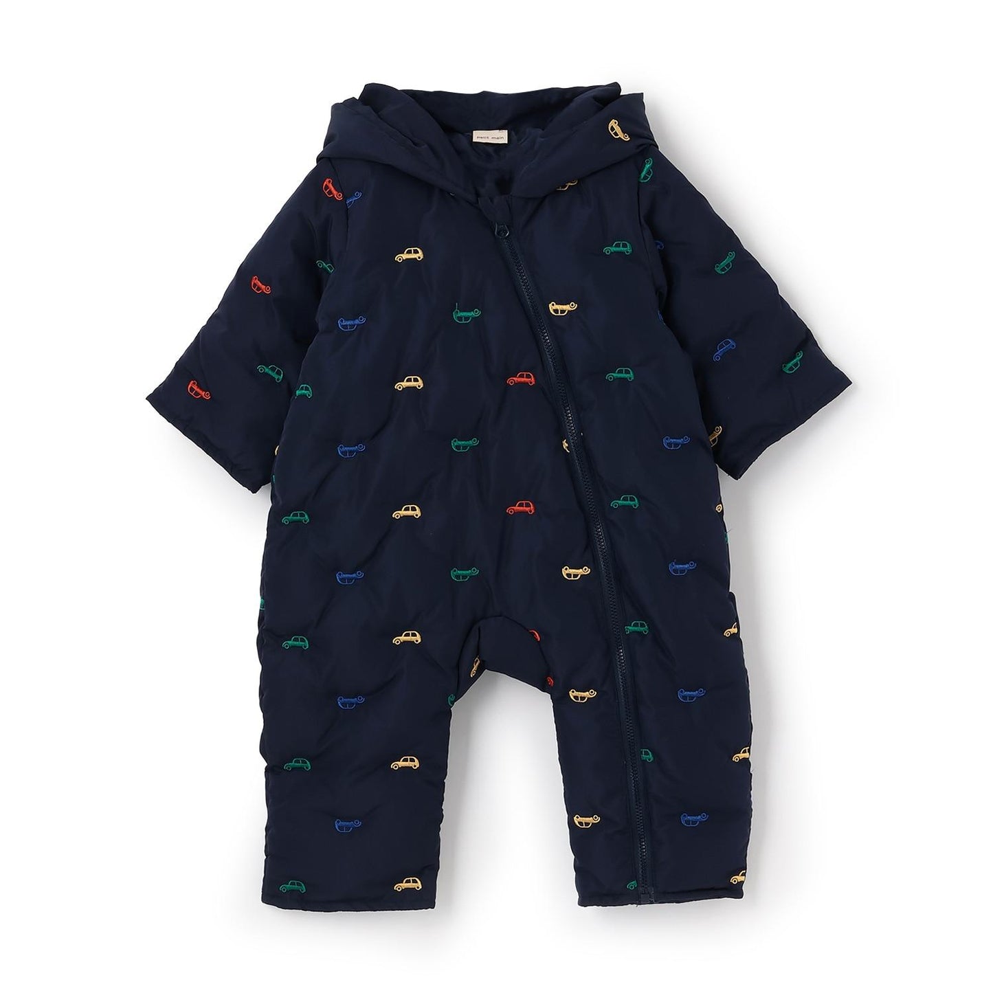 拼色刺繡加棉連體衣