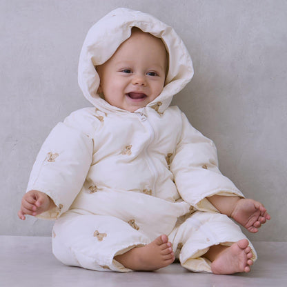 拼色刺繡加棉連體衣