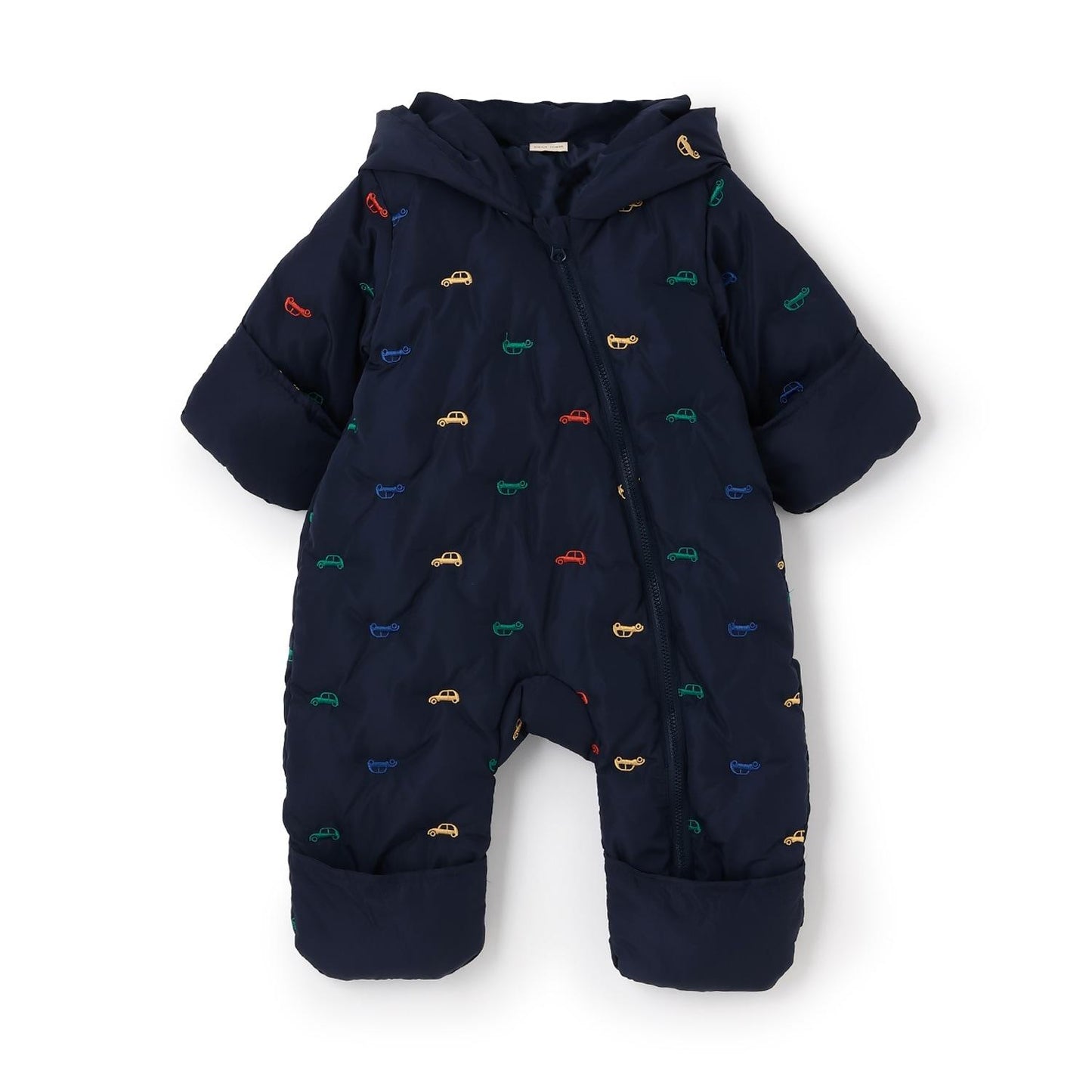 拼色刺繡加棉連體衣