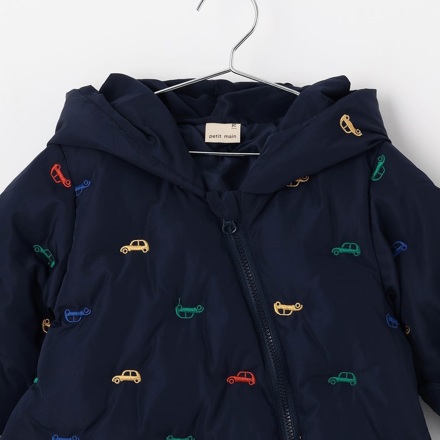 拼色刺繡加棉連體衣