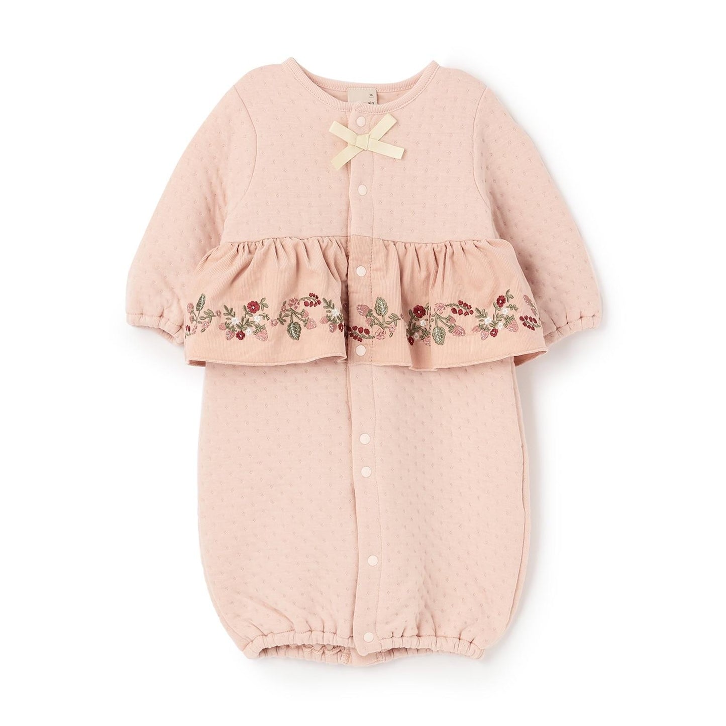 草莓刺繡拼接兩用連體衣