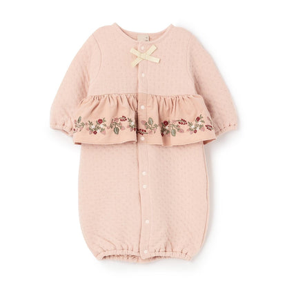 草莓刺繡拼接兩用連體衣