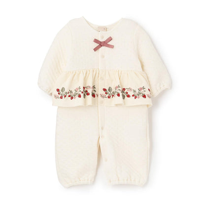 草莓刺繡拼接兩用連體衣