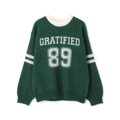 仿馬海毛提花套頭衫