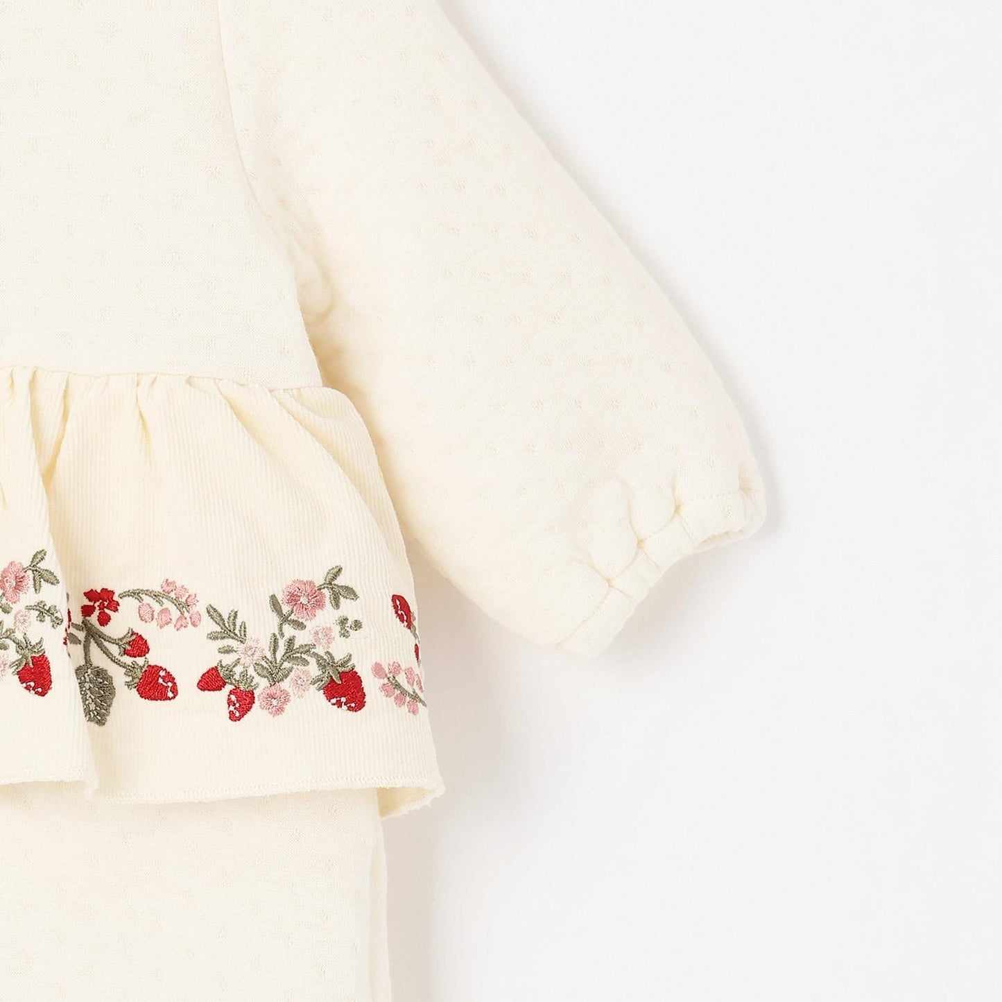 草莓刺繡拼接兩用連體衣