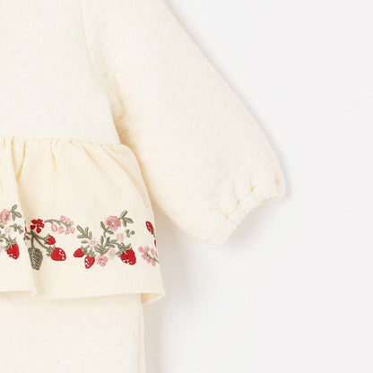 草莓刺繡拼接兩用連體衣
