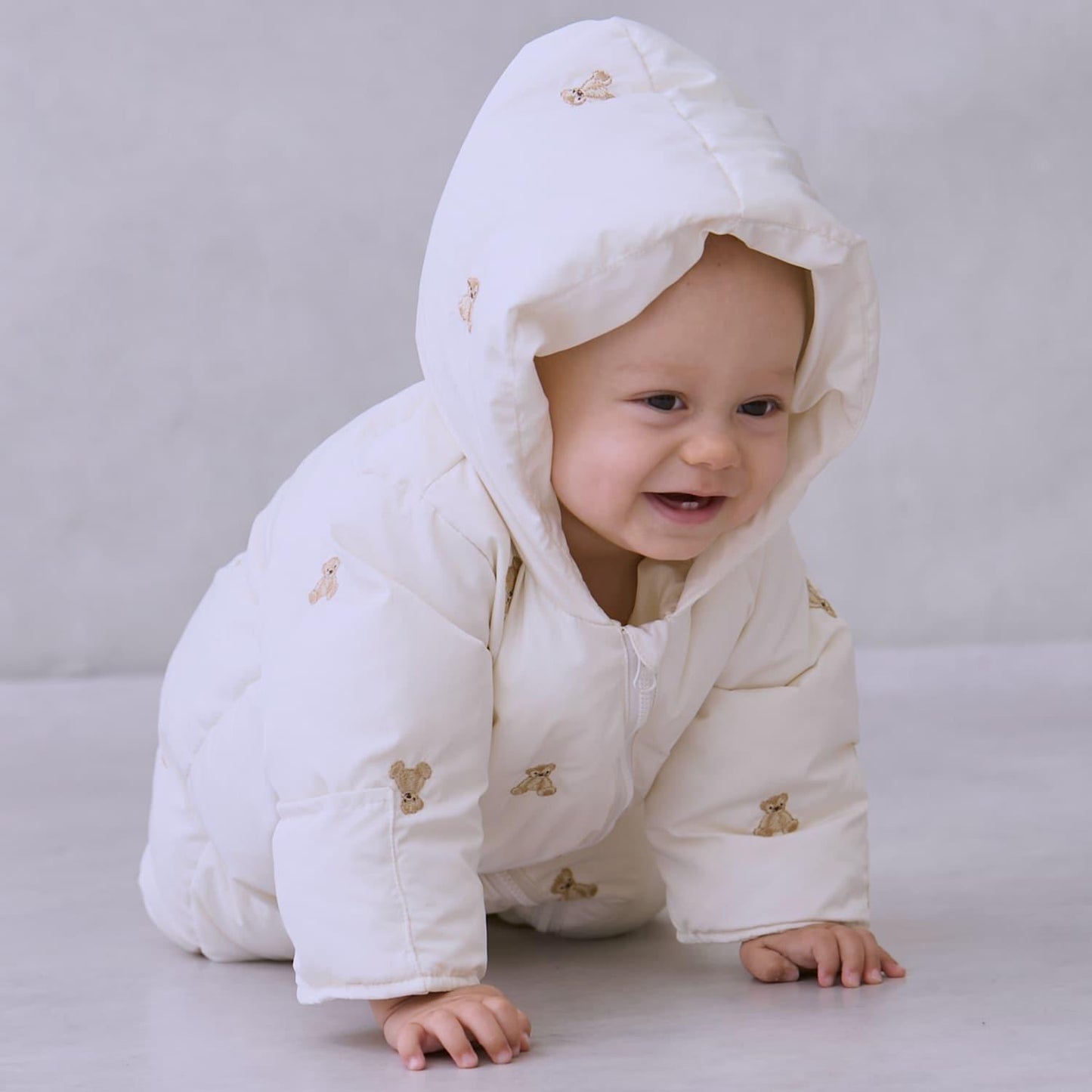 拼色刺繡加棉連體衣