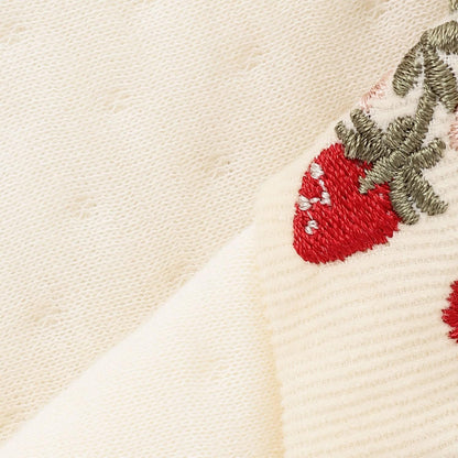 草莓刺繡拼接兩用連體衣