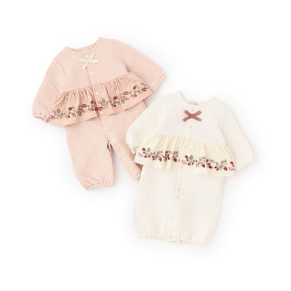 草莓刺繡拼接兩用連體衣