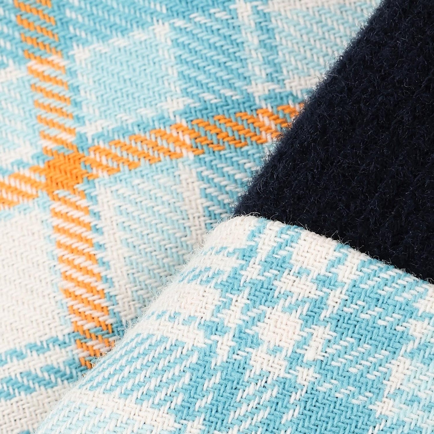 先染格紋×磨毛羅紋疊穿風格長款上衣