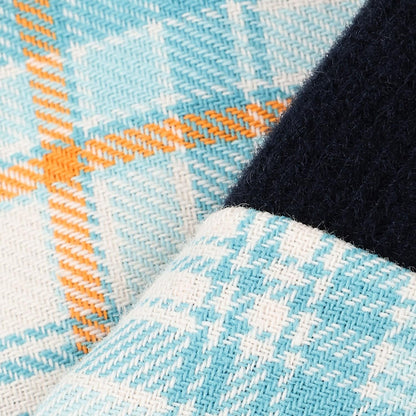 先染格紋×磨毛羅紋疊穿風格長款上衣