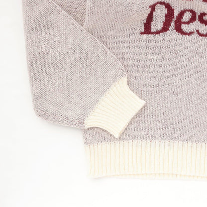 仿馬海毛提花套頭衫