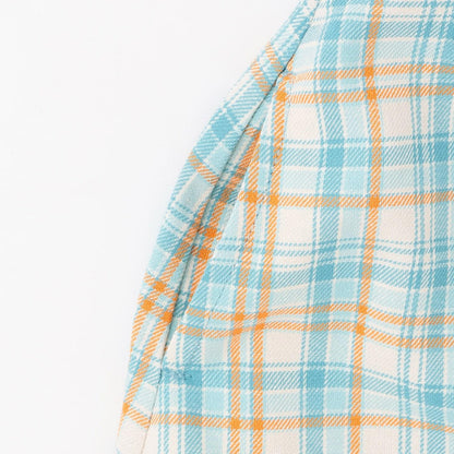 先染格紋×磨毛羅紋連衣裙