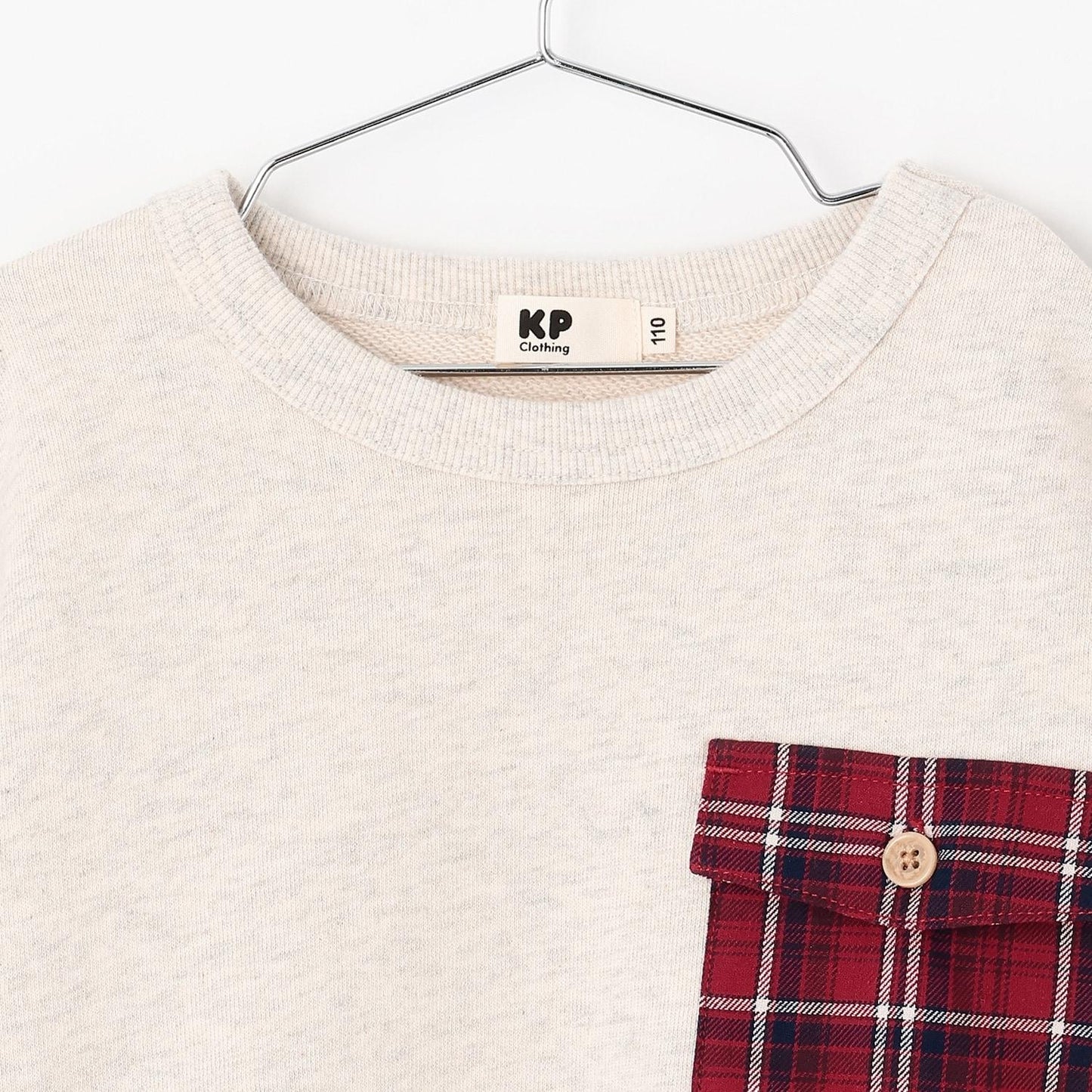 先染格紋×衛衣布口袋衛衣